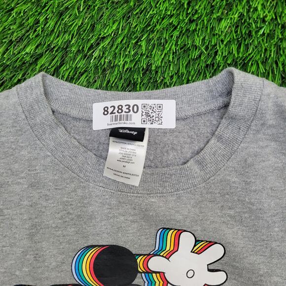 Mickey-Mouse Cropped Sweatshirt Womens Medium 21x17 Baggy - Picture 10 of 14